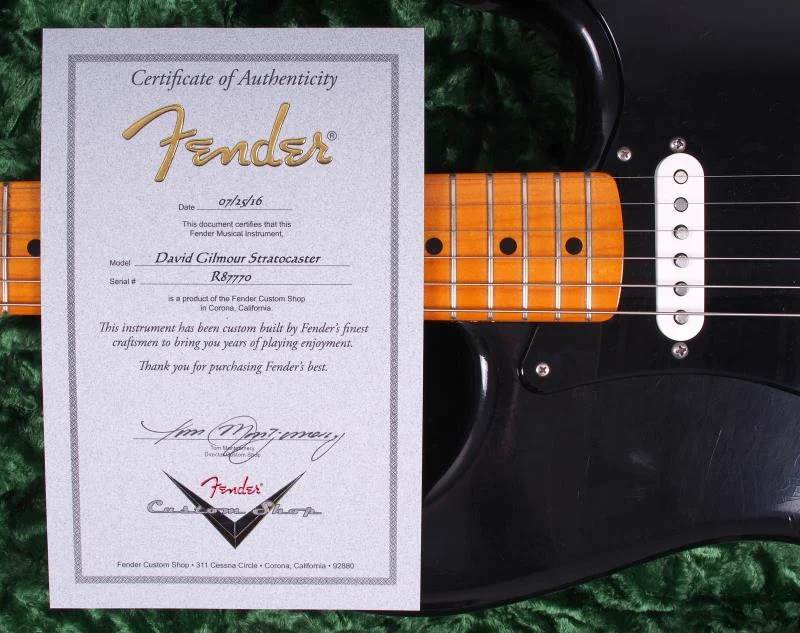 David Gilmour stratocaster Certificate