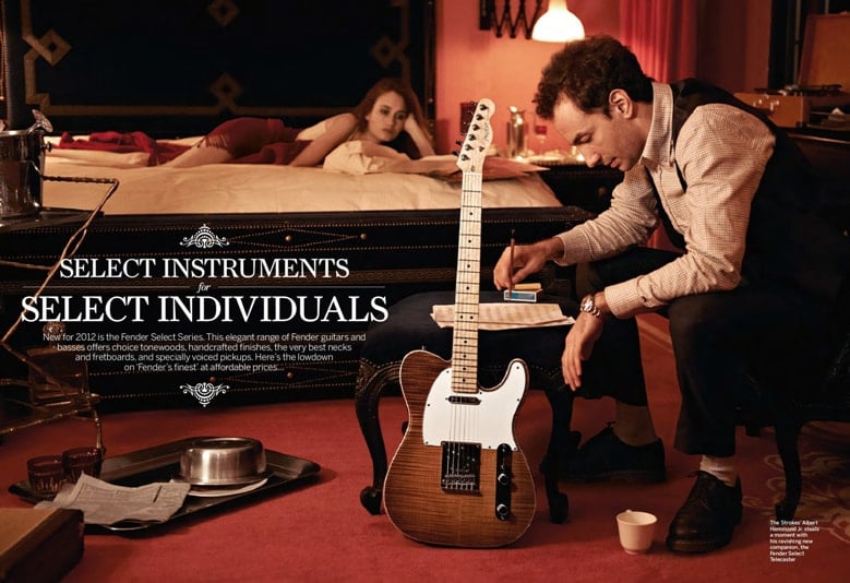 Advert sull'edizione del 2012 del Fender Magazine, il cui motto recitava 