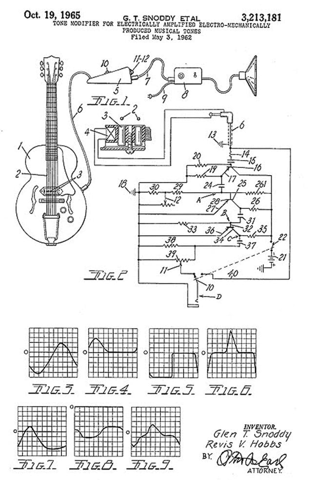 Fuzz patent deposited by Glenn Snoody and Revis Hobbs