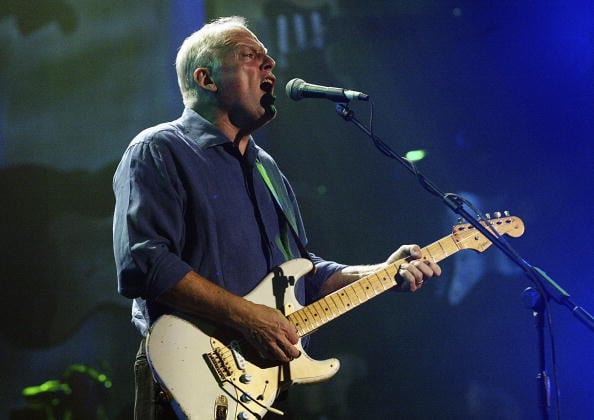Gilmour at Wembley with his  0001 Stratocaster