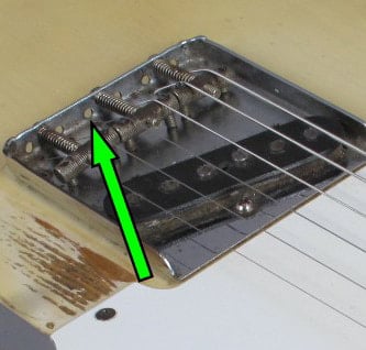 1960 Telecaster: the base plate drilled for both loading systems. Courtesy of Guitar Point