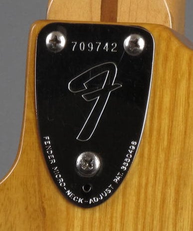 1975 Telecaster Thinline 2nd version neck plate, Courtesy of Guitar Point