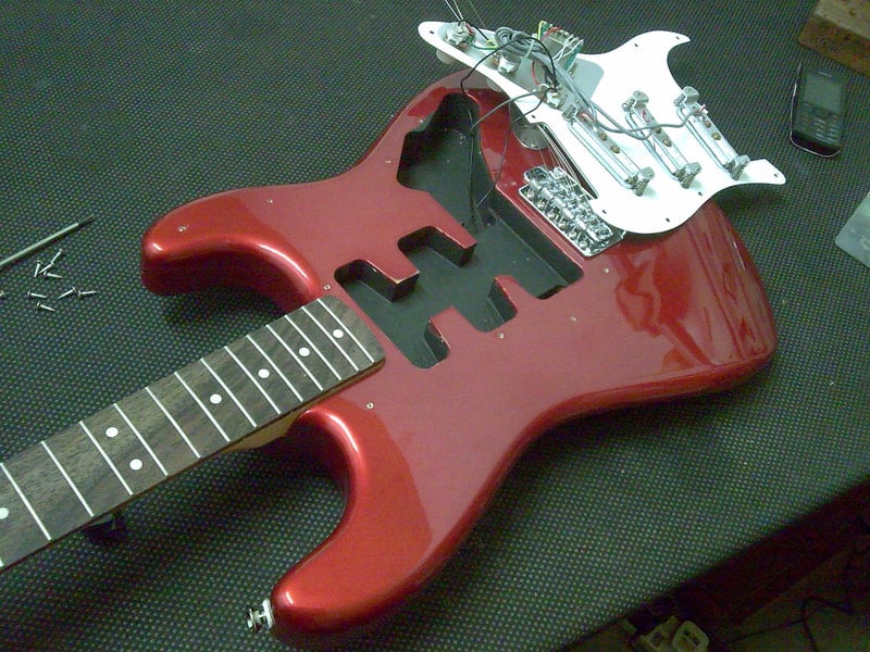 Vintage Modified Surf Strat Candy Apple Red