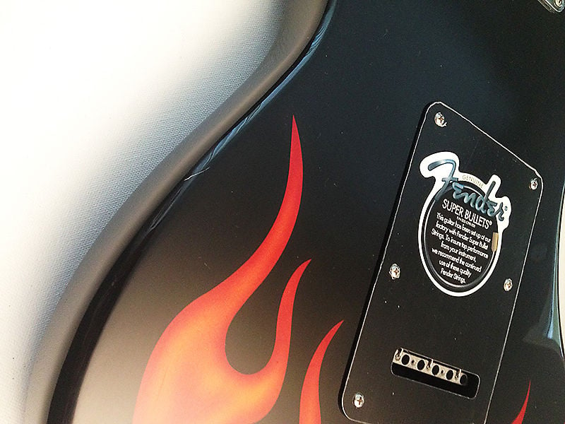 Hot rod flame Stratocaster back plate