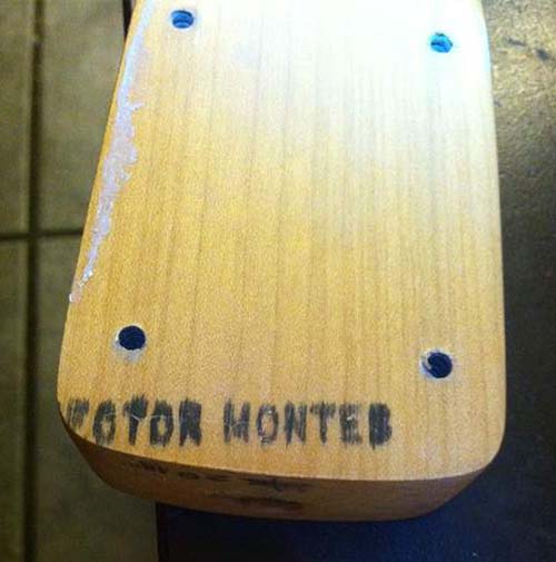 Hector Montes stamp on the neck of an early US Squier Standard Stratocaster 
