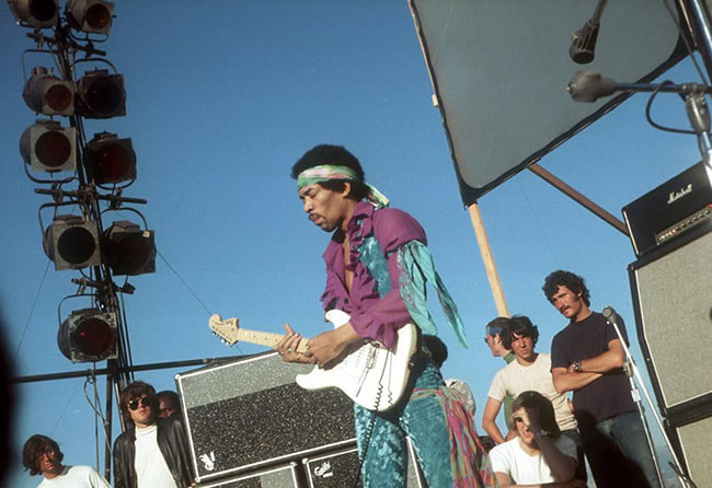 Jimi played his Olympic White Stratocaster with Marshall amps on the 20th