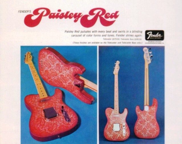 1968 Fender paisley red finish advert