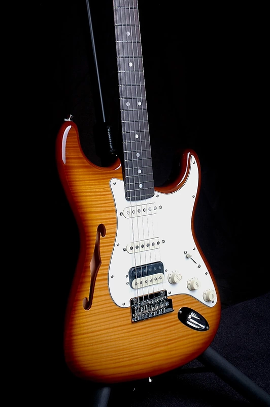 Rarities Flame Top Thinline Stratocaster Body Side
