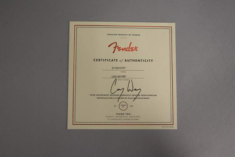 Cory Wong stratocaster Certificate