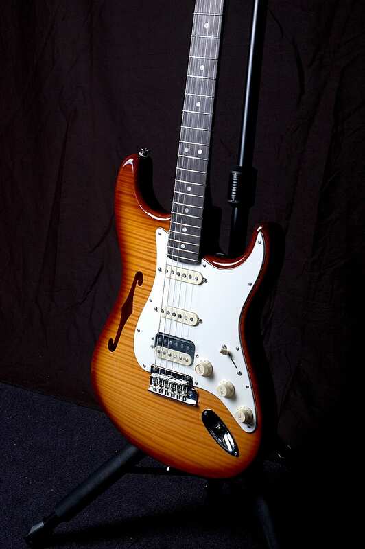Rarities Flame Top Thinline Stratocaster Body Side