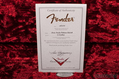 Ancho Poblano Stratocaster certificate