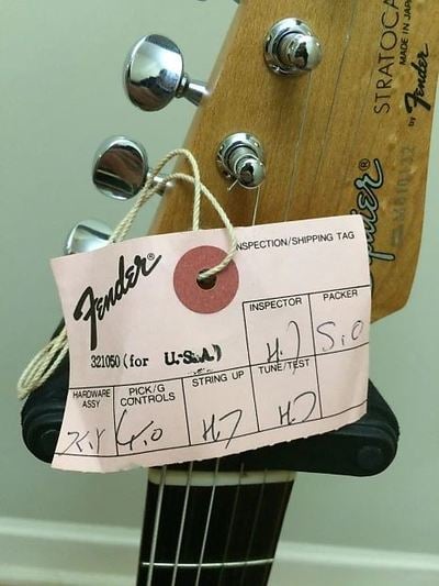 Wayne's World Stratocaster tag