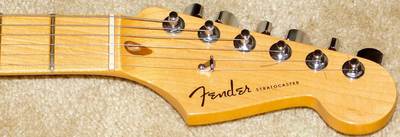 American Deluxe Stratocaster V Neck Headstock front