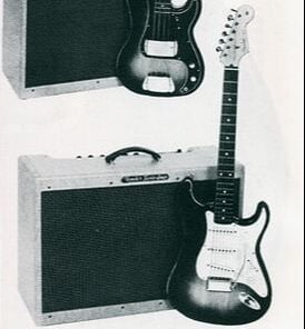 The new rosewood-capped Stratocaster shown in the 1959/1960 catalog had the walnut plug!