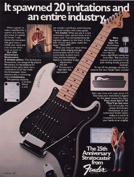 25th Anniversary Stratocaster pubblicità