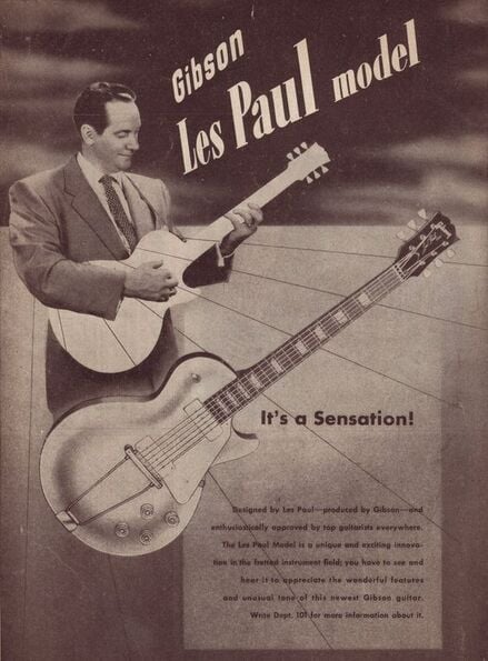 Volantino pubblicitario della Gibson Les Paul