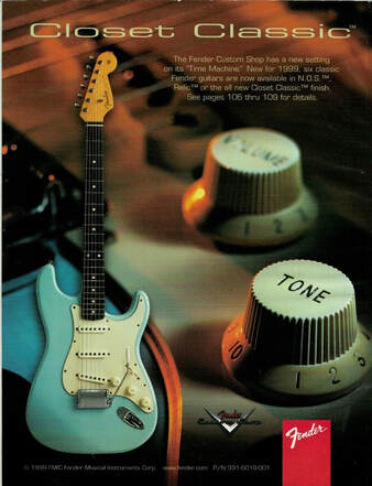Advert of the new Closet Classic finish of the Time Machine Series, Fender Frontline