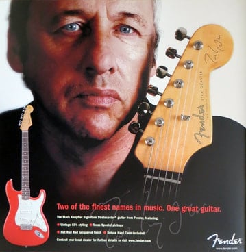 Advert del 2005 della Mark Knofler Stratocaster