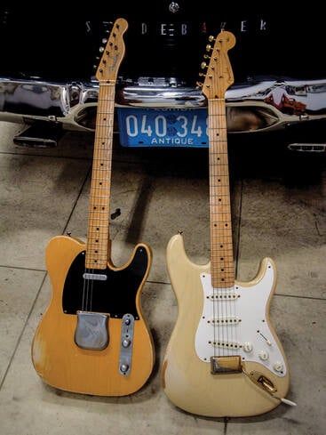 The first two Relic prototypes that were exhibited at the Winter NAMM Show in 1995