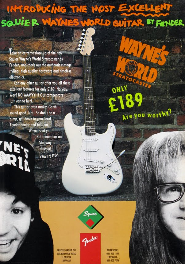 Squier Wayne's World Strat UK ad 1993