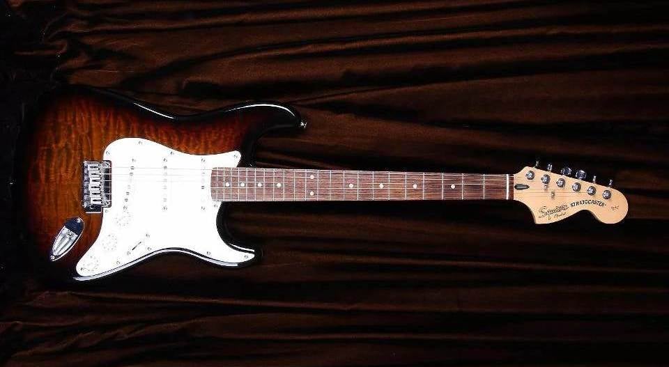 Squier Deluxe Stratocaster QMT (Courtesy of Reverb)
