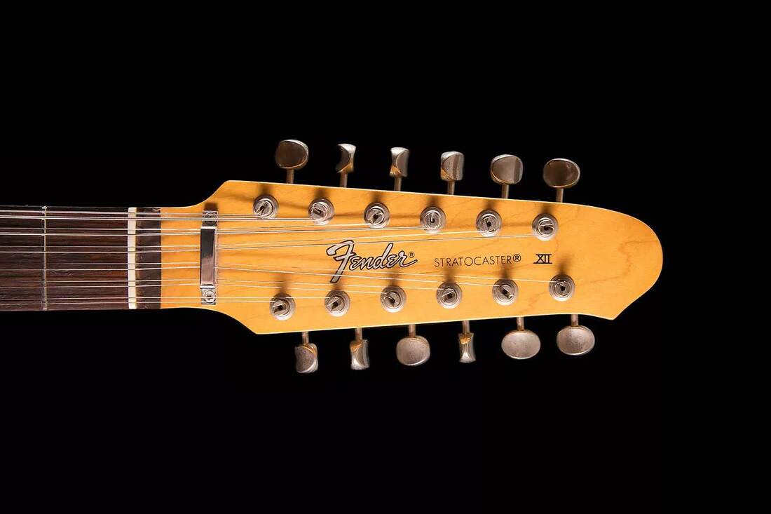Headstock of the first Japanese 12-string export model, the Stratocaster XII
