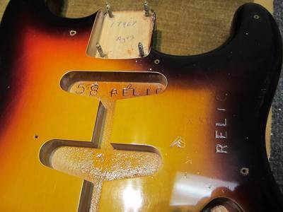 1958 Stratocaster relic routings